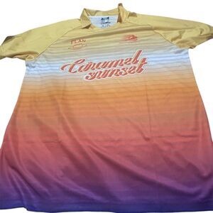 Flan Labs Caramel Sunset Soccer Jersey Mens XL Multicolor Ombre Street Sporty